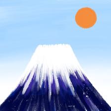 雪山与红日插画图片壁纸