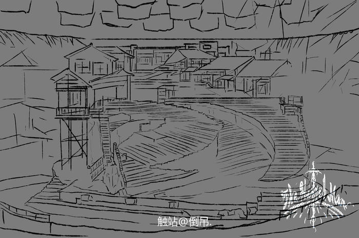 《重庆1949》舞台剧，舞台场景写生插画图片壁纸