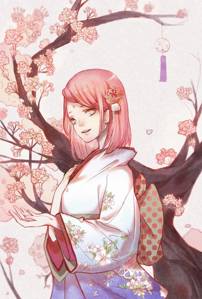 【仕事绘】桜插画图片壁纸