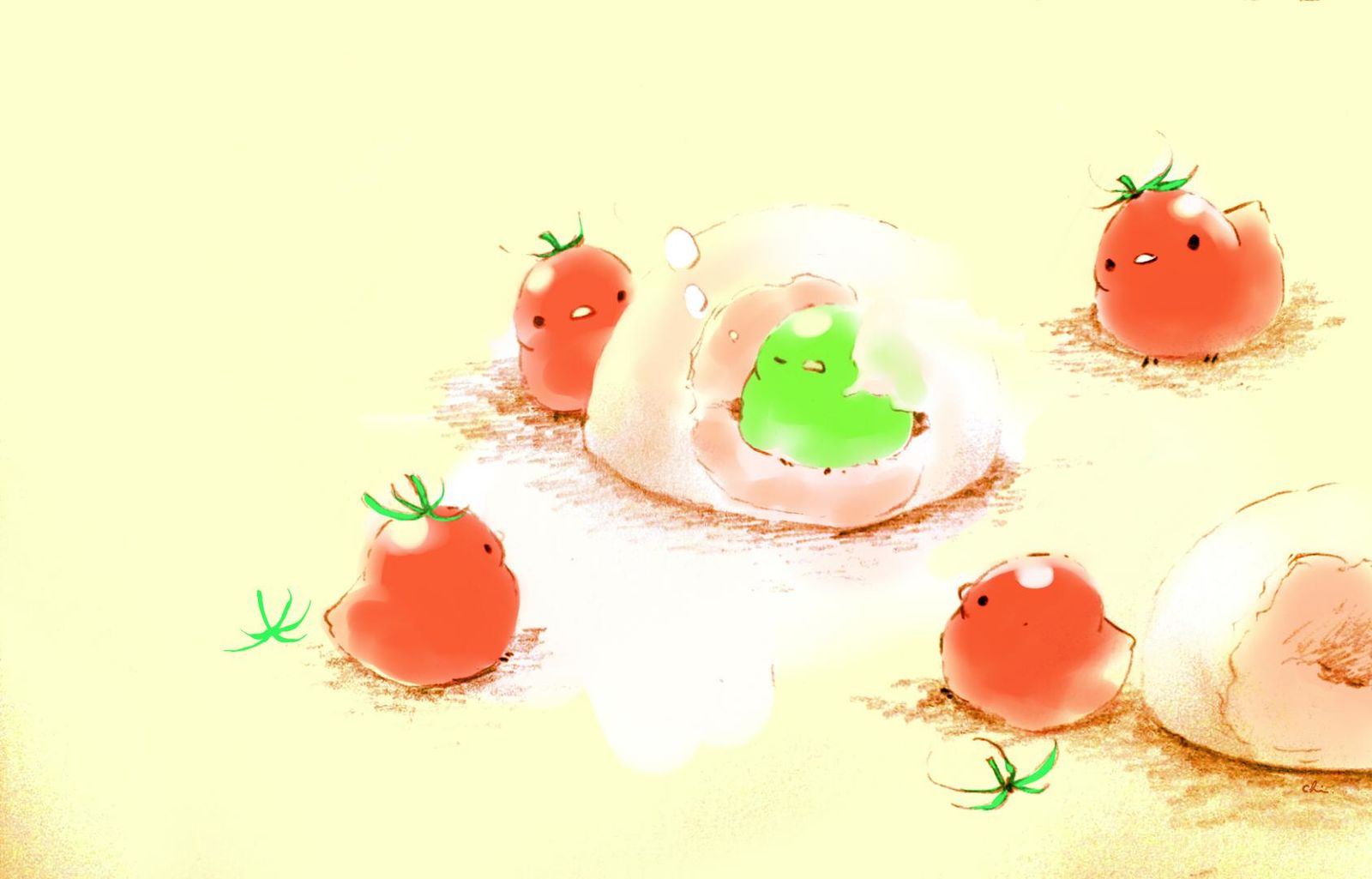 青番茄大福插画图片壁纸