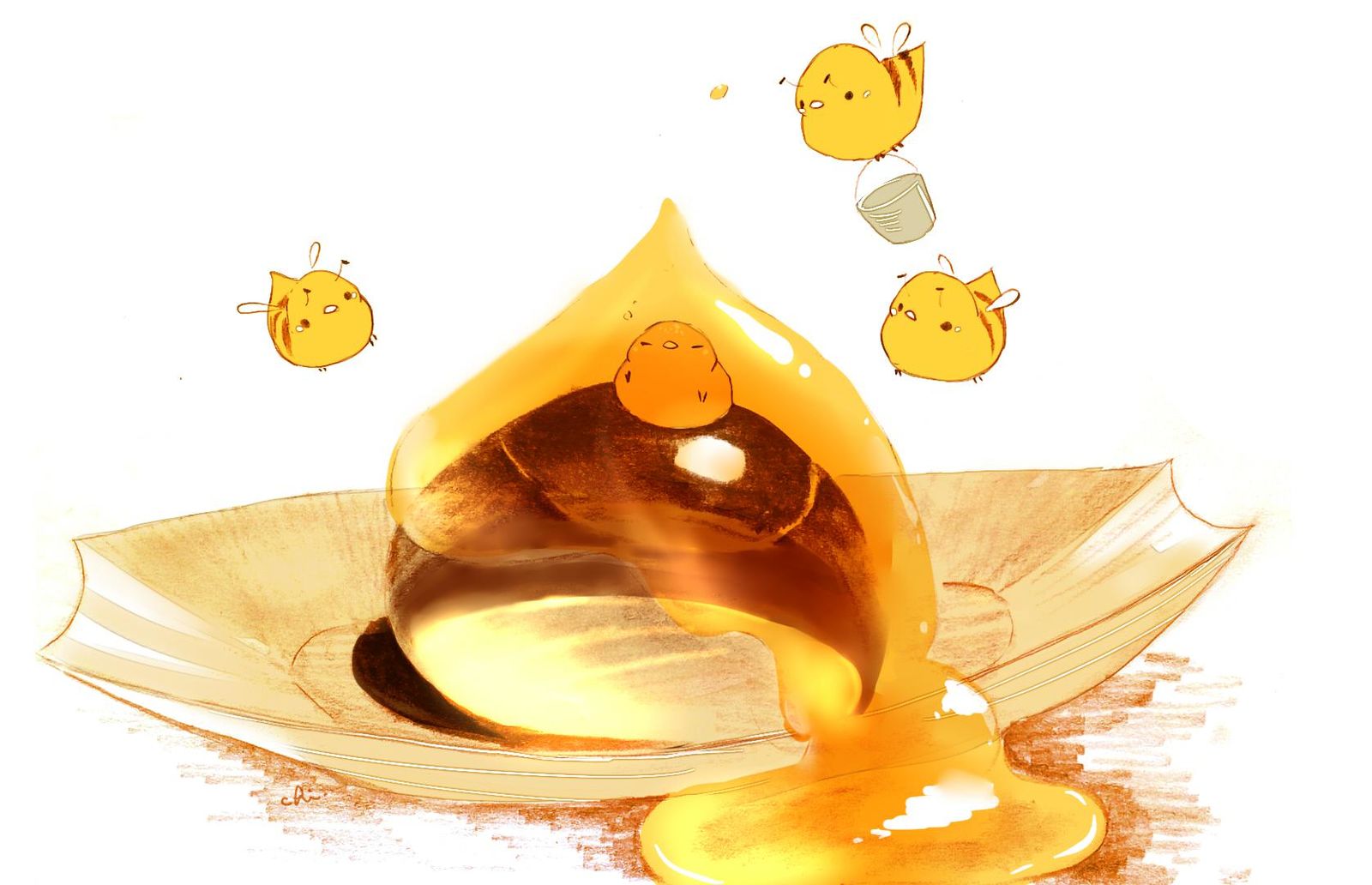 水信玄饼是蜂蜜味插画图片壁纸