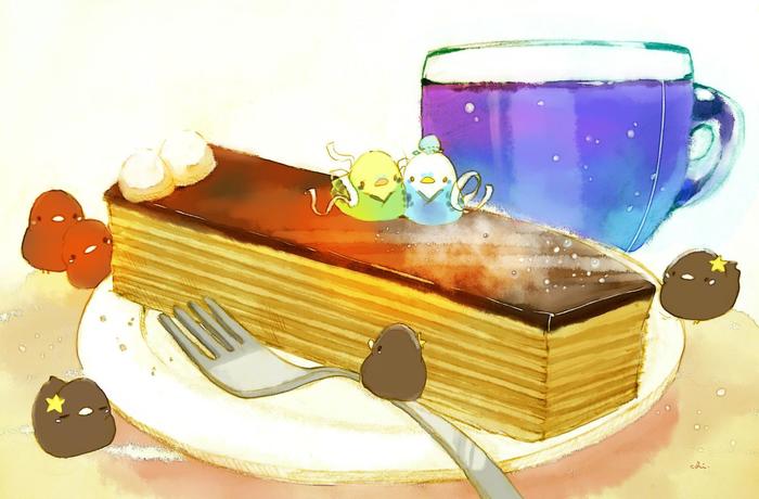七夕牛奶饼插画图片壁纸