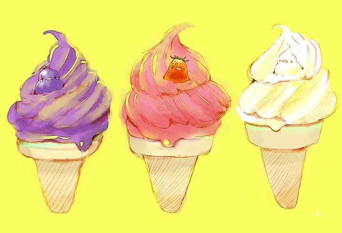 冰淇淋日插画图片壁纸