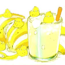 香蕉奶昔插画图片壁纸