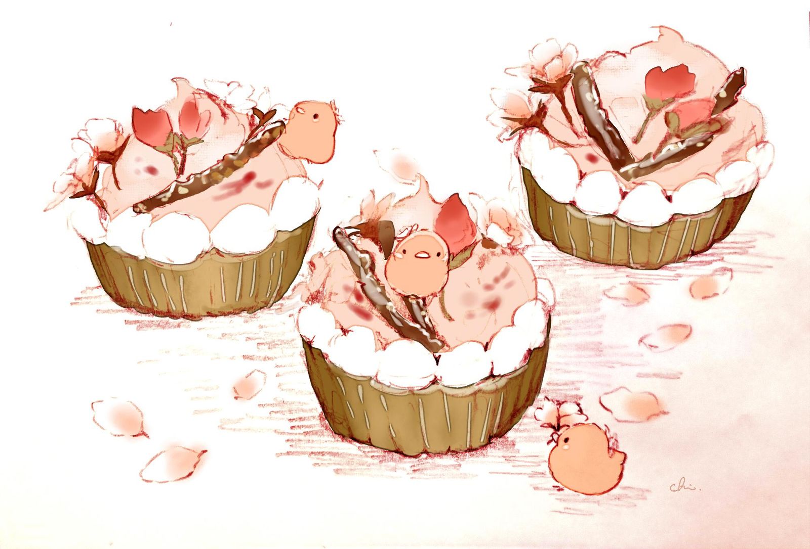 樱花小馅饼插画图片壁纸