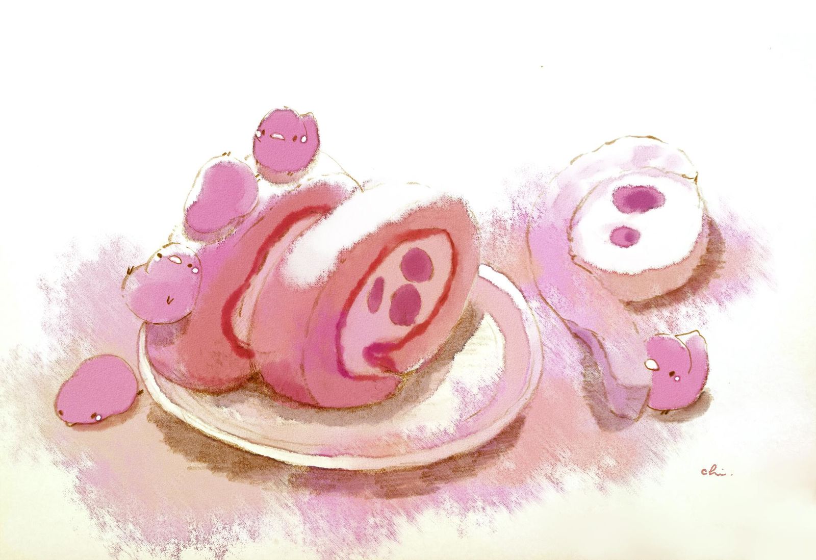 红芋卷插画图片壁纸