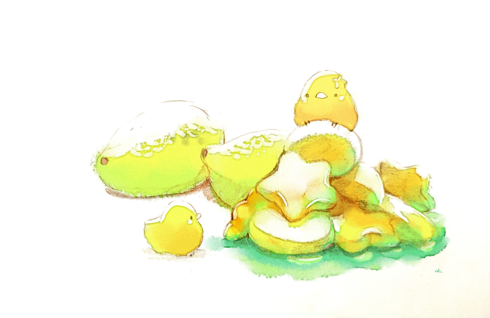 柠檬糖插画图片壁纸