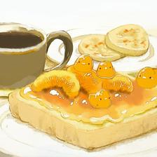 橘子吐司插画图片壁纸