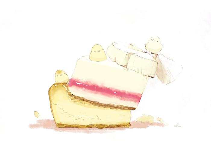 三重乳酪蛋糕插画图片壁纸