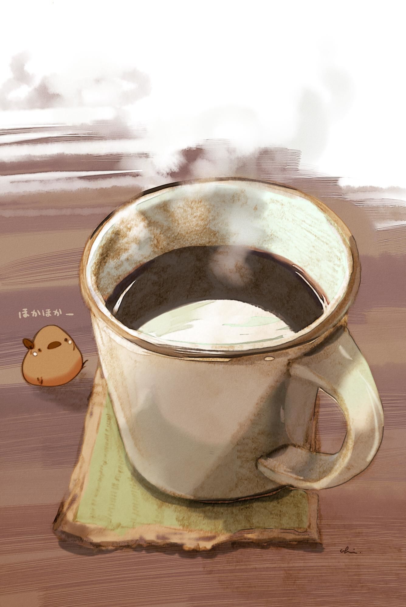 热咖啡插画图片壁纸