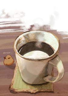 热咖啡插画图片壁纸