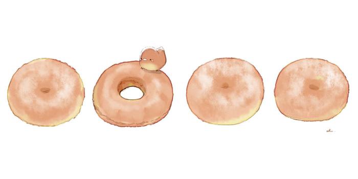 甜甜圈和豆沙甜甜圈插画图片壁纸