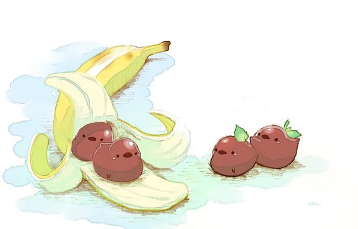 巧克力薄荷和巧克力香蕉插画图片壁纸