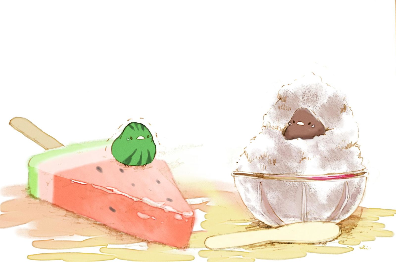 红豆酒吧冰淇淋插画图片壁纸