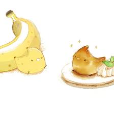 迷你烤香蕉插画图片壁纸