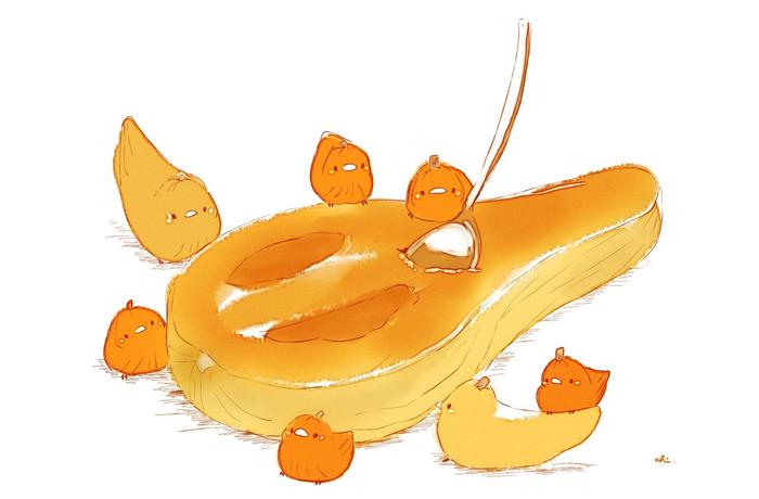 黄油坚果南瓜插画图片壁纸