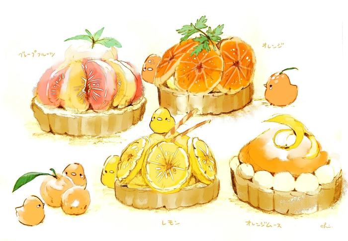 柑橘挞挞插画图片壁纸