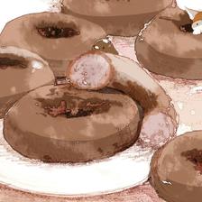 巧克力甜甜圈插画图片壁纸