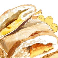 奶油面包插画图片壁纸