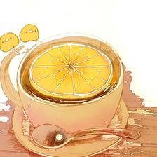 柠檬茶插画图片壁纸