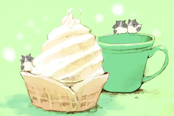 香草冰淇淋插画图片壁纸