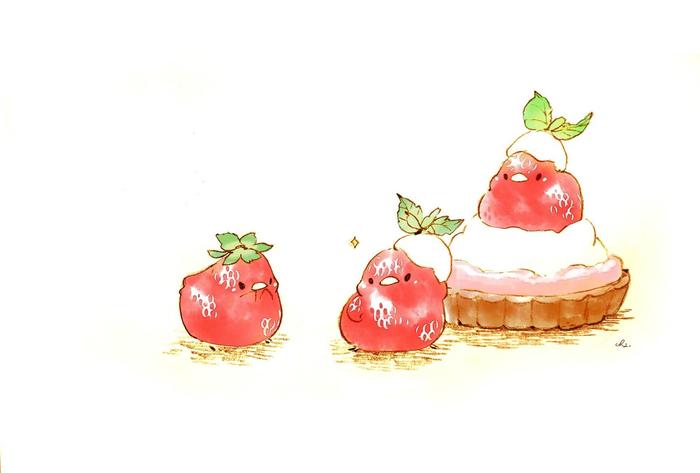 时尚草莓插画图片壁纸