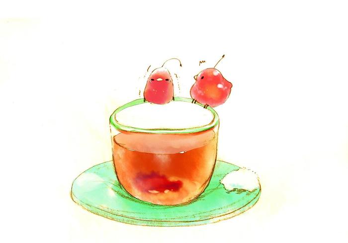 苹果茶插画图片壁纸