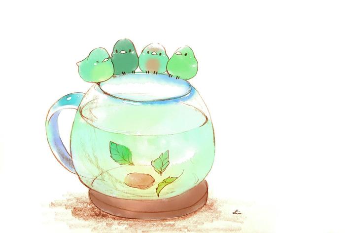 夏季香草茶插画图片壁纸