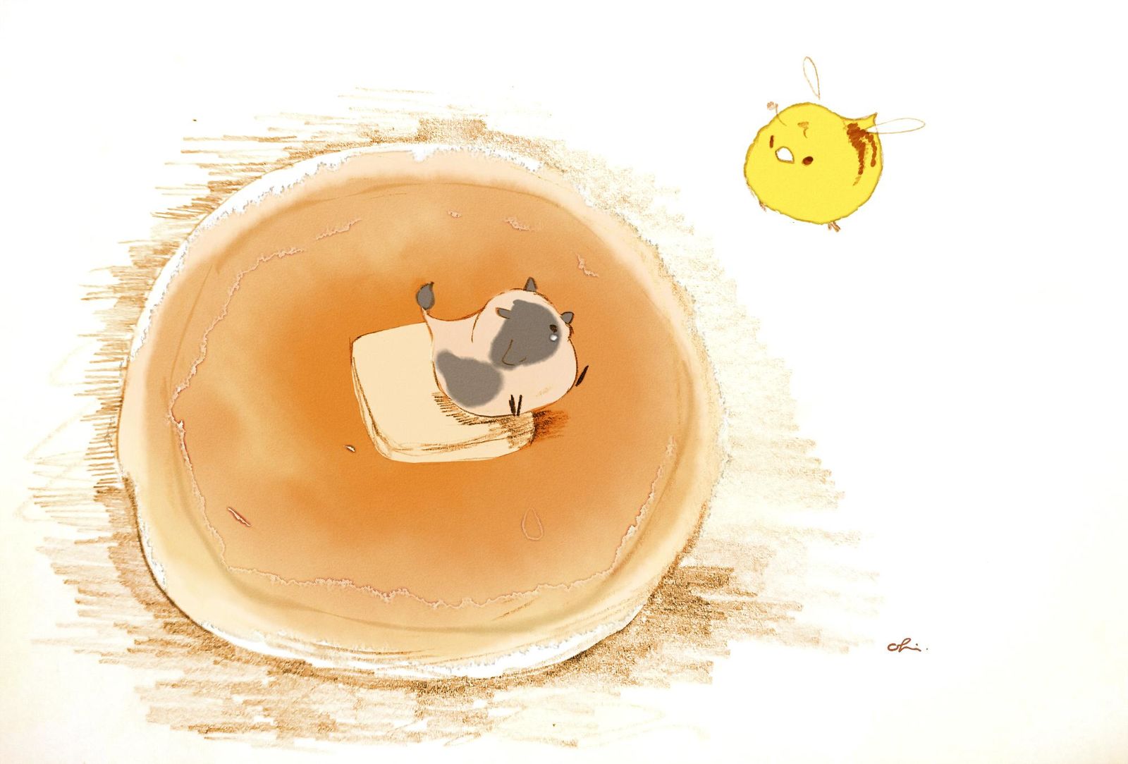 蜂蜜黄油烤饼插画图片壁纸