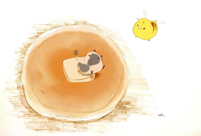 蜂蜜黄油烤饼插画图片壁纸
