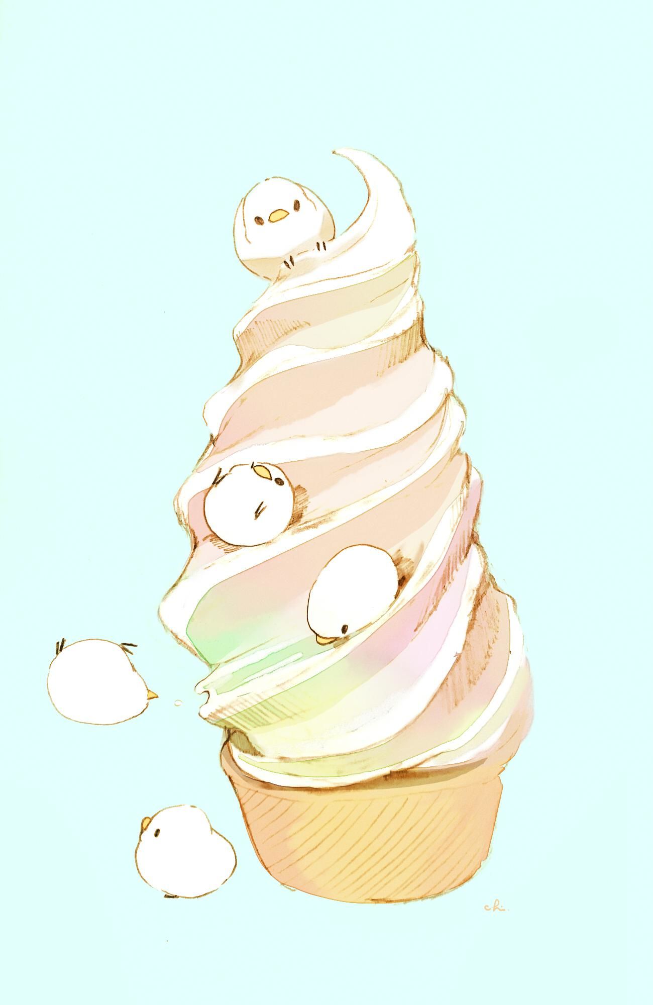 冰淇淋滑梯插画图片壁纸