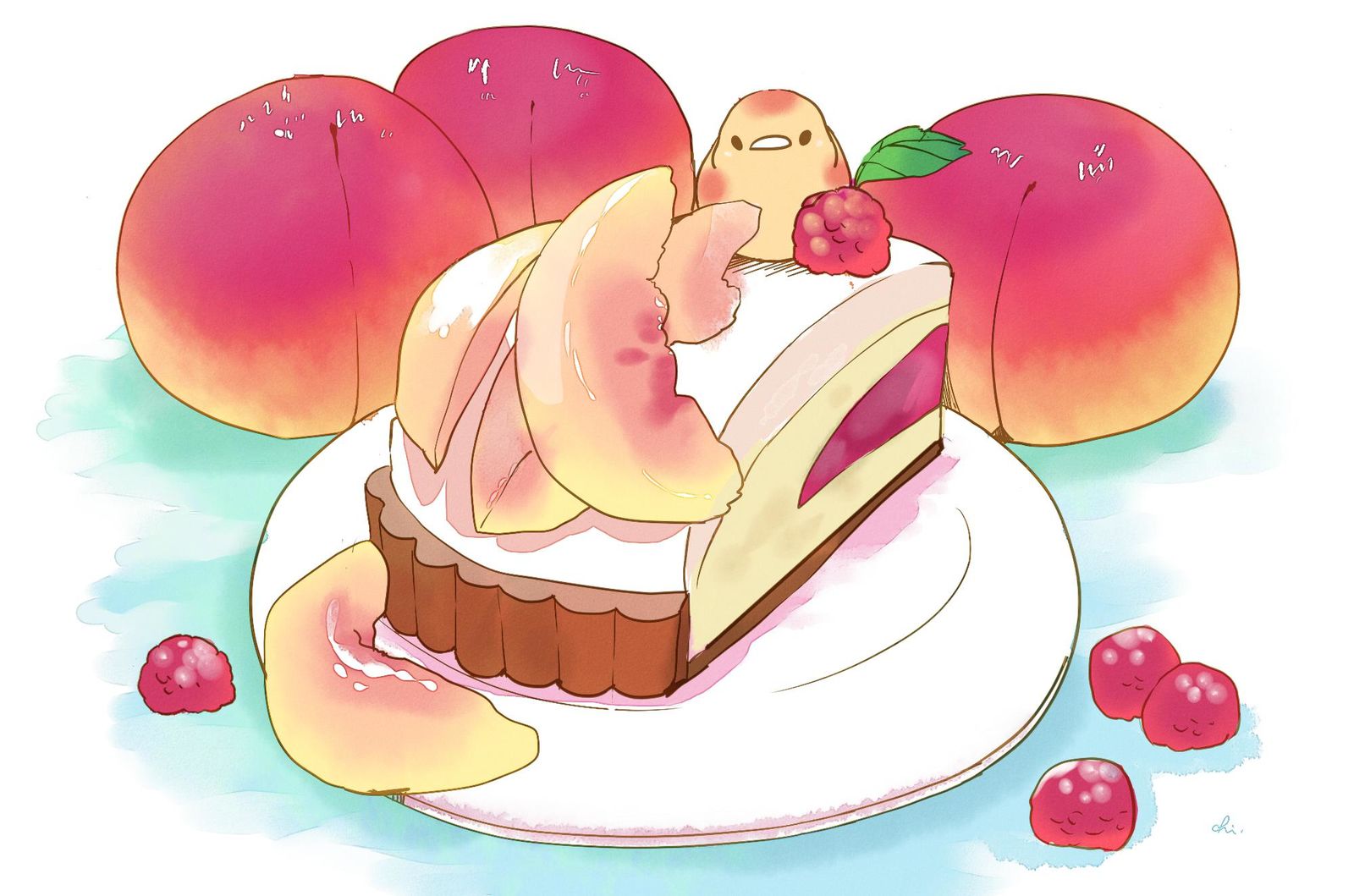 桃馅饼插画图片壁纸