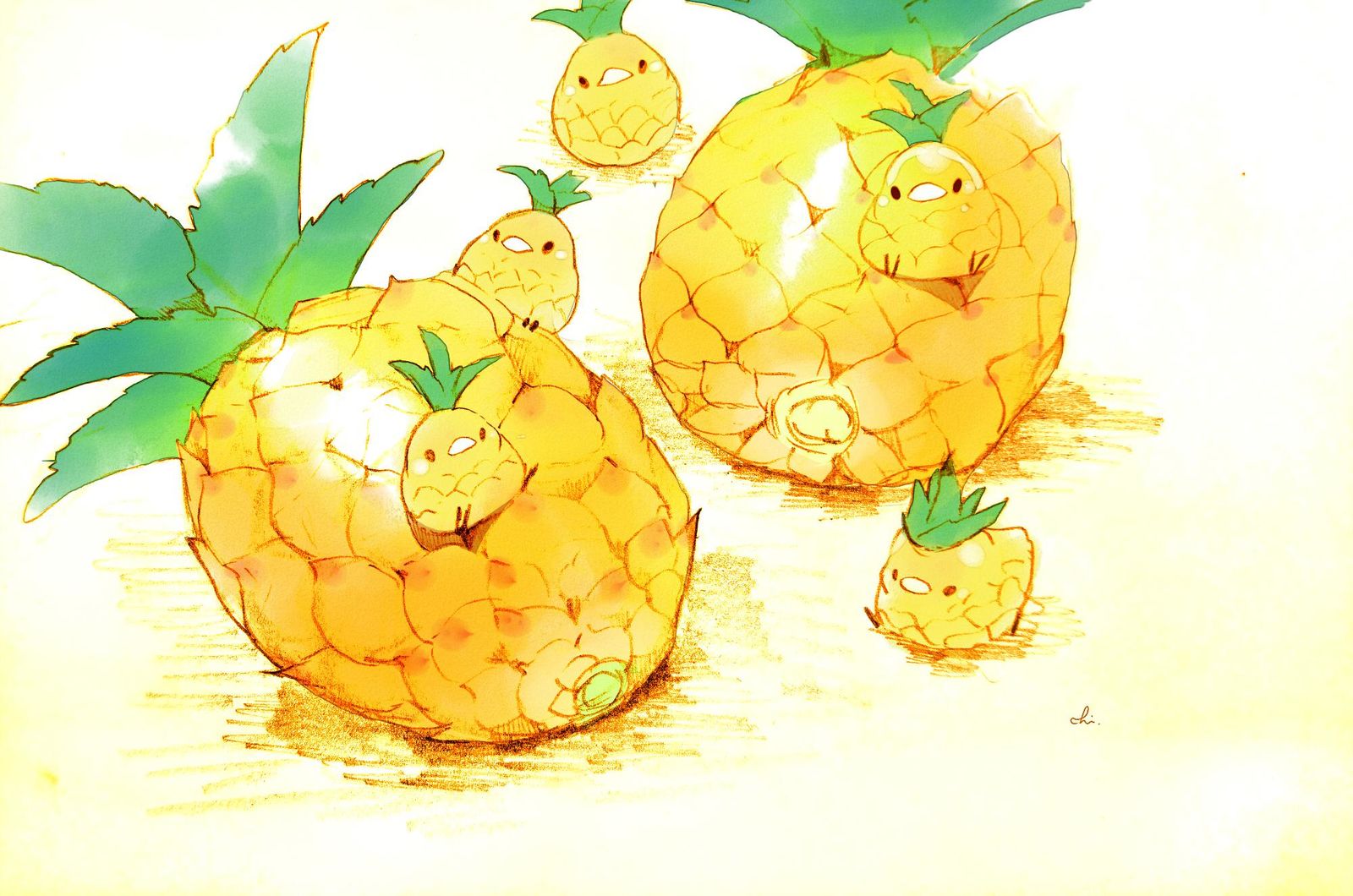 菠萝节插画图片壁纸