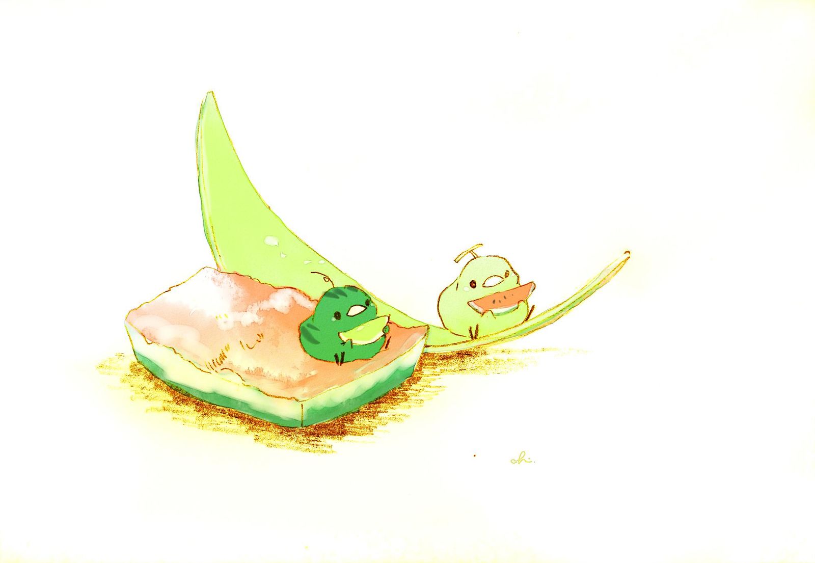 西瓜和甜瓜插画图片壁纸
