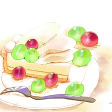 梨和葡萄蛋糕插画图片壁纸