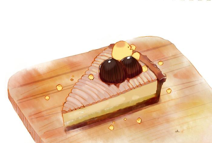满是坚果的栗子蛋糕插画图片壁纸