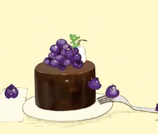 蓝莓巧克力蛋糕-原创すいーとり