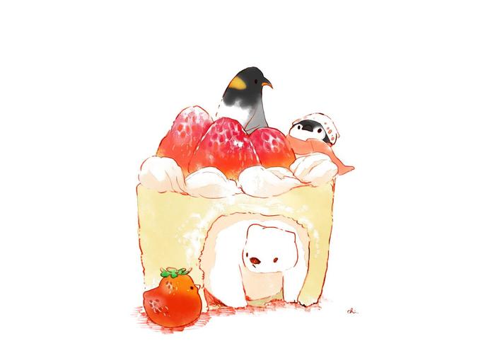雪国蛋糕插画图片壁纸