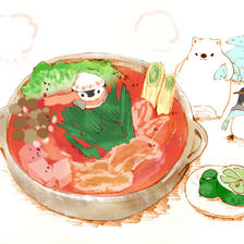 泡菜火锅插画图片壁纸
