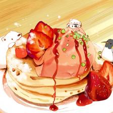草莓薄饼插画图片壁纸