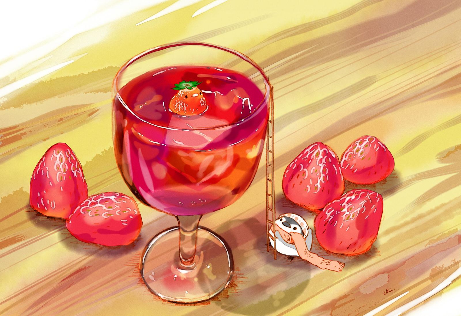 满满草莓的果汁-原创すいーとり
