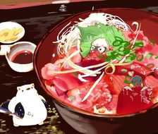 海鮮丼-原创美味的食物