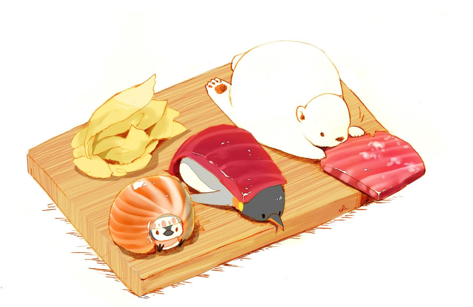 寿司三种拼盘-原创美味的食物