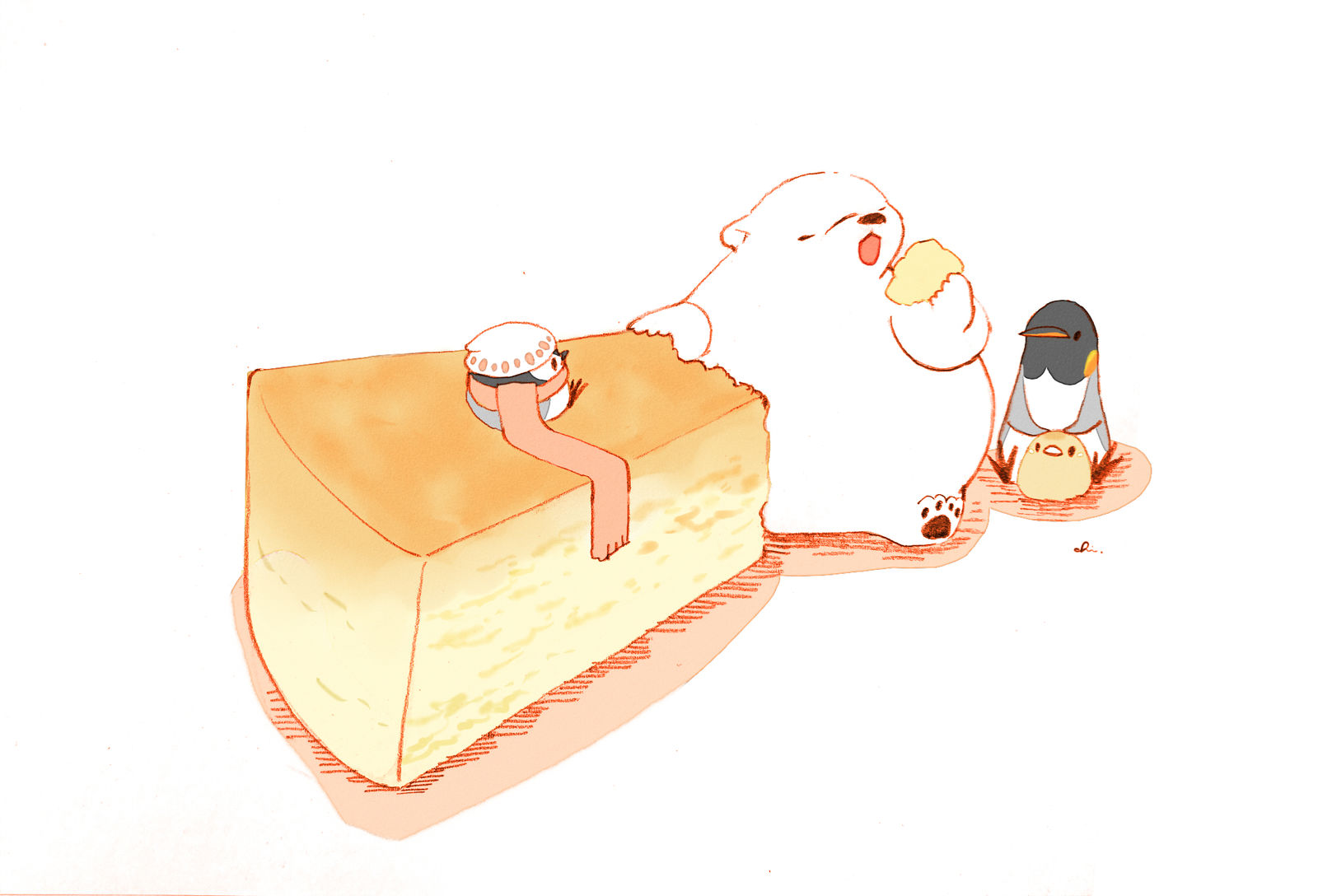 北国奶酪蛋糕插画图片壁纸