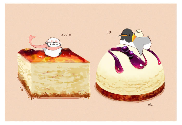 奶酪蛋糕套餐插画图片壁纸