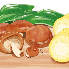 香菇插画图片壁纸