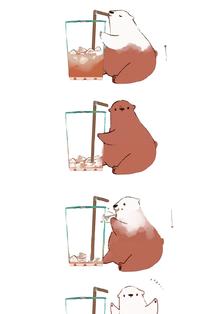 变身白熊插画图片壁纸