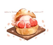 樱花草莓泡芙-原创すいーとり