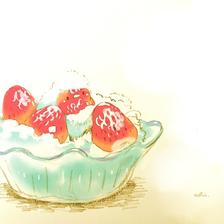 草莓雨插画图片壁纸