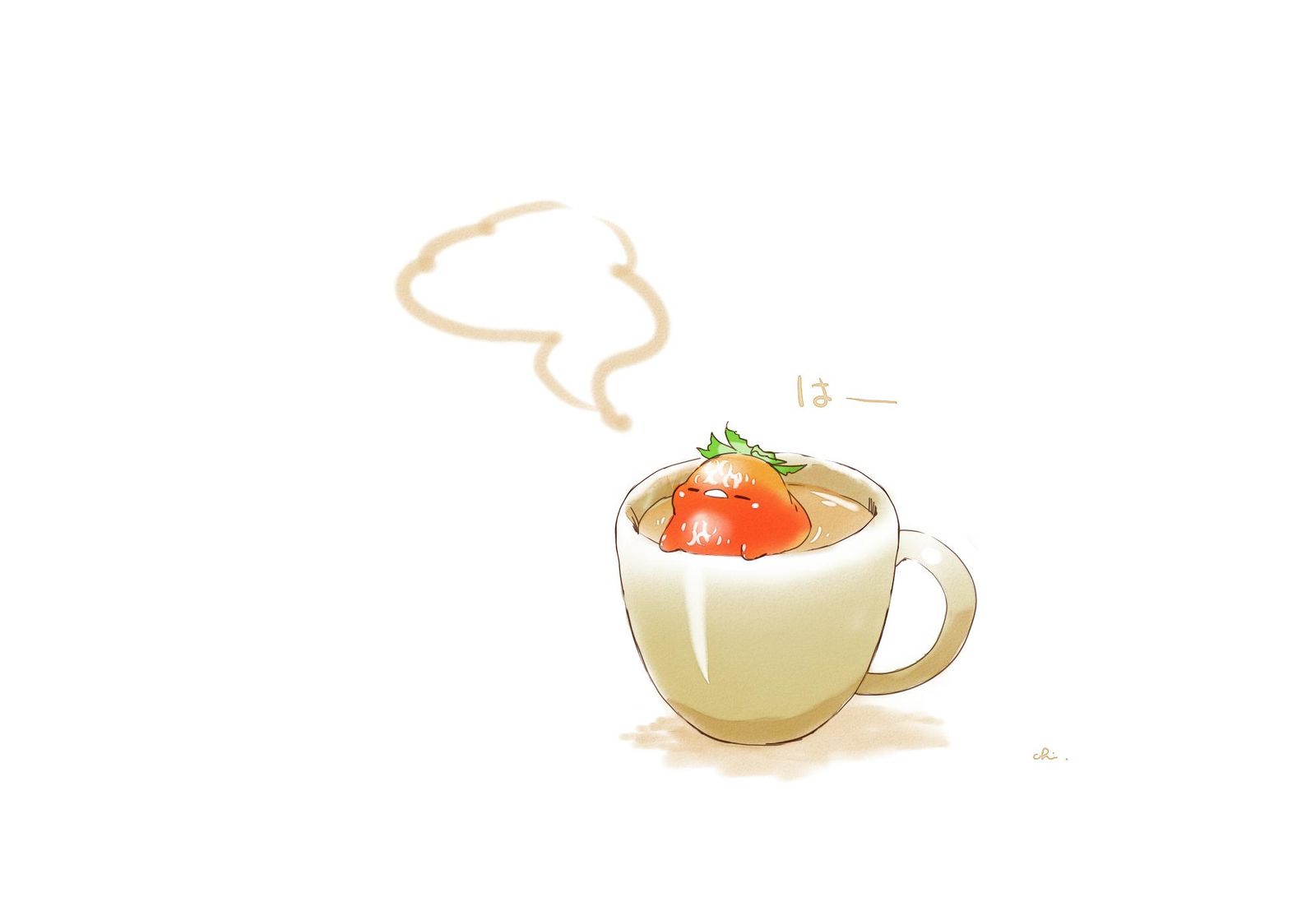 草莓茶插画图片壁纸